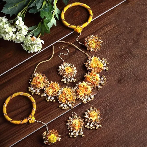 ZENEME Jewellery Set for Women Floret Gota Patti - Image 5