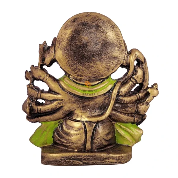 Copperhoard Multi Gold Resin Panchmukhi Hanuman Murti Statue - Image 3